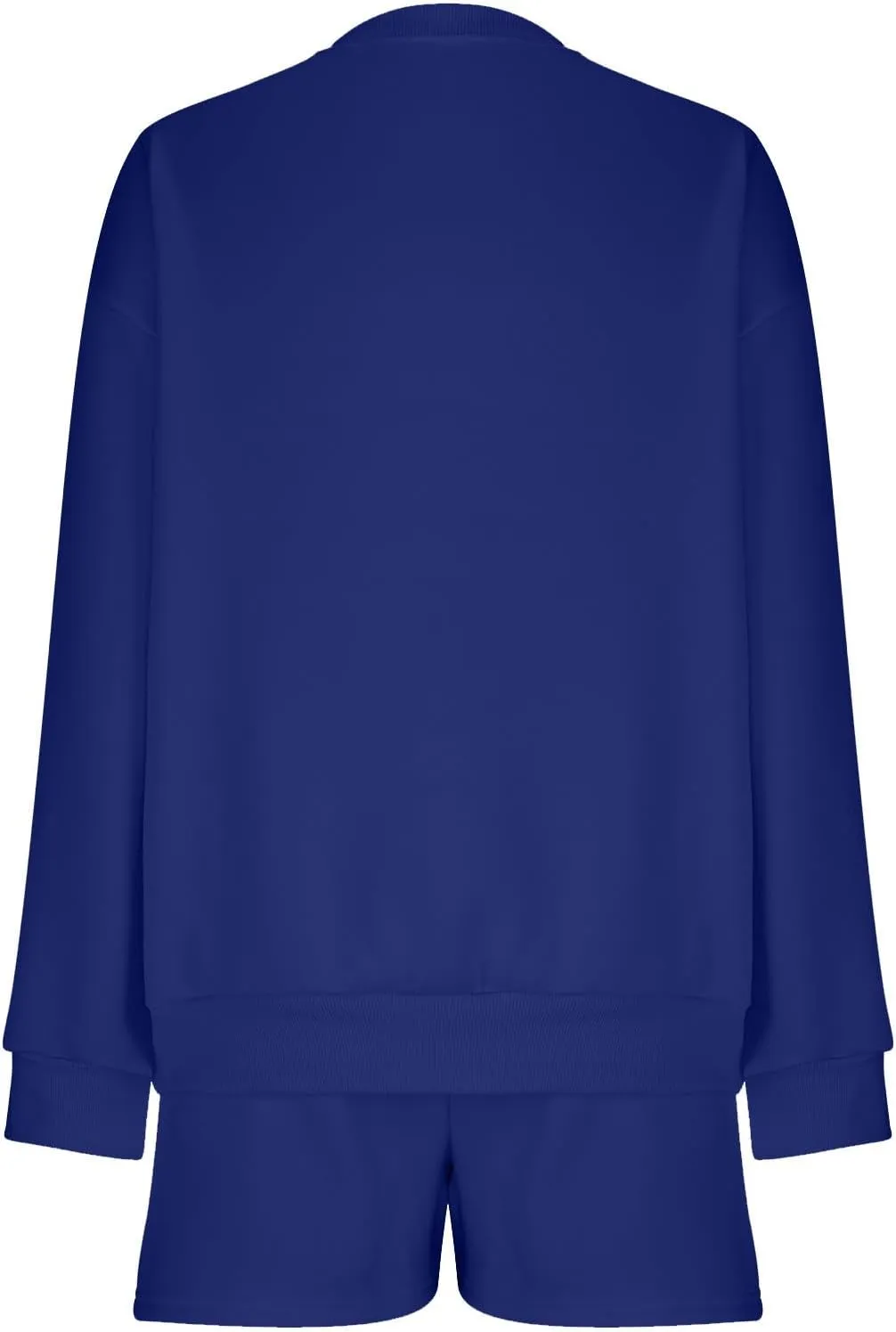 2 Piece Outfits Sweatsuit For Women Oversized Crewneck Sweatshirt & Lounge Shorts Set 2023 Fall Fashion Tracksuit