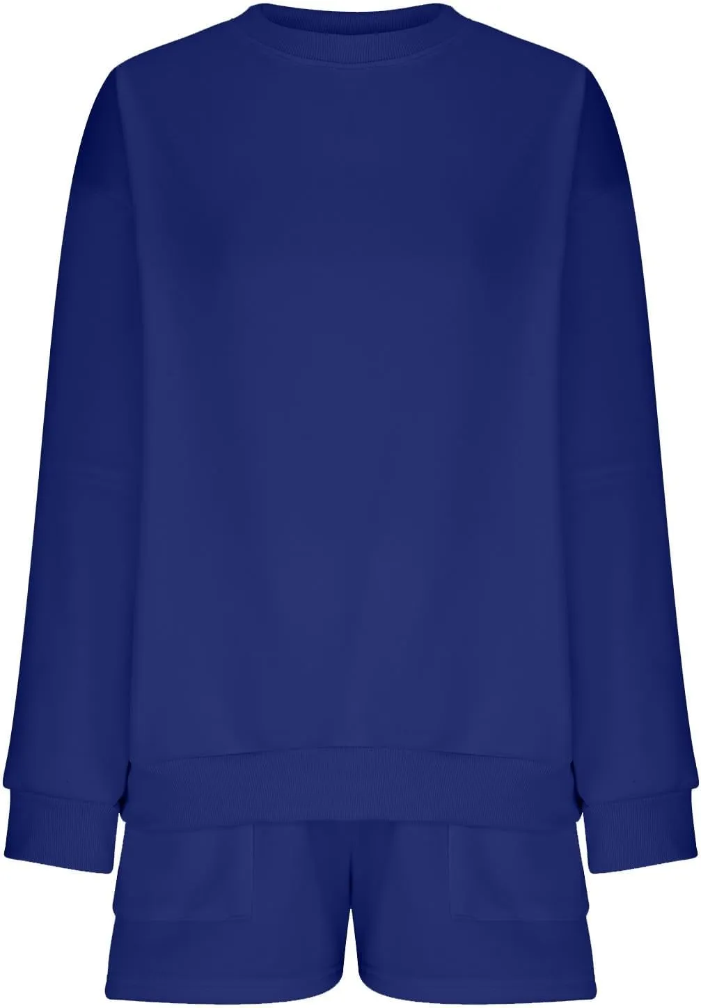 2 Piece Outfits Sweatsuit For Women Oversized Crewneck Sweatshirt & Lounge Shorts Set 2023 Fall Fashion Tracksuit