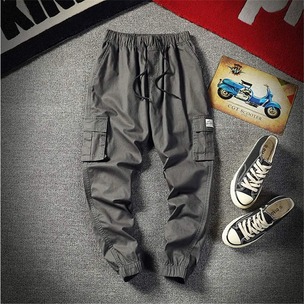 Astellarie Mens Casual Camo Joggers Slim Fit Multi-Pockets Cargo Pants with Drawstring