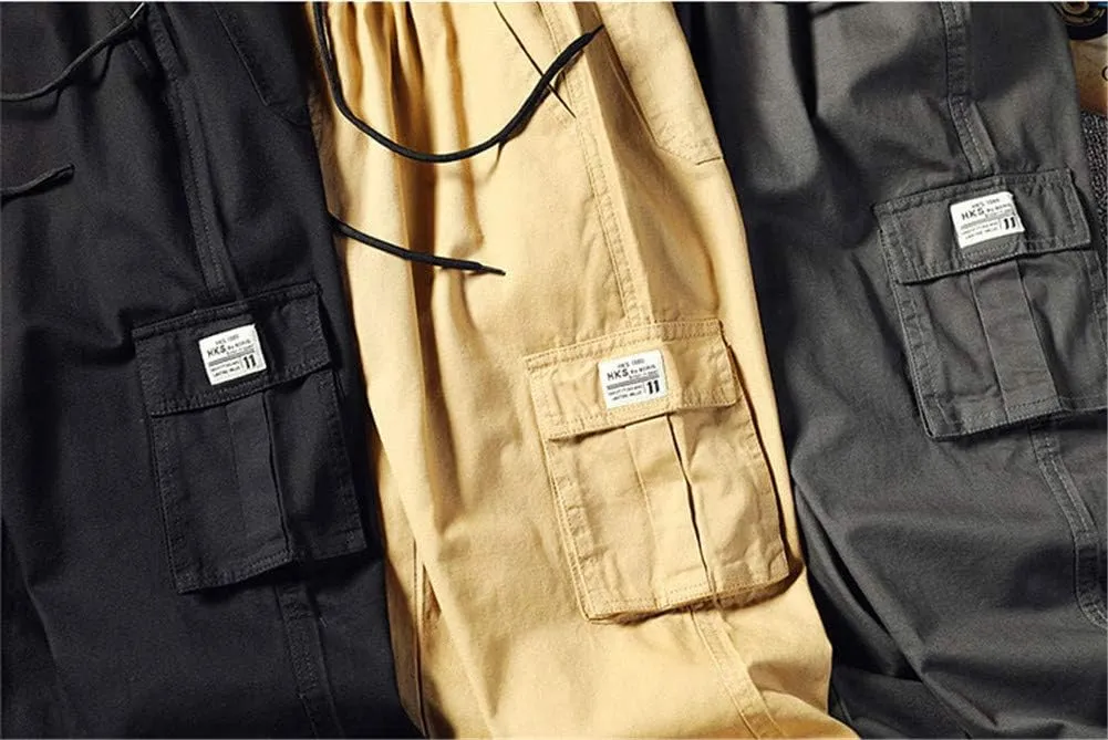 Astellarie Mens Casual Camo Joggers Slim Fit Multi-Pockets Cargo Pants with Drawstring