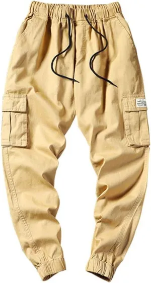Astellarie Mens Casual Camo Joggers Slim Fit Multi-Pockets Cargo Pants with Drawstring