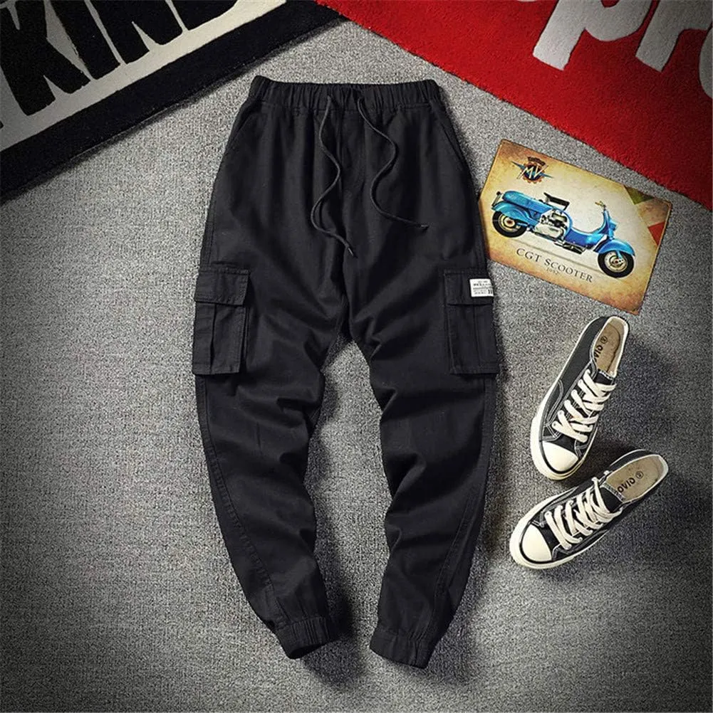 Astellarie Mens Casual Camo Joggers Slim Fit Multi-Pockets Cargo Pants with Drawstring
