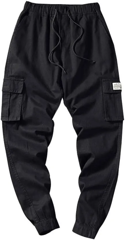 Astellarie Mens Casual Camo Joggers Slim Fit Multi-Pockets Cargo Pants with Drawstring