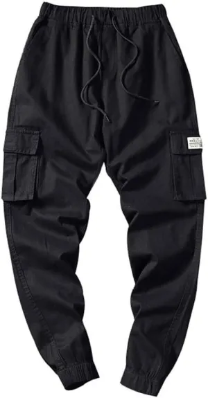 Astellarie Mens Casual Camo Joggers Slim Fit Multi-Pockets Cargo Pants with Drawstring