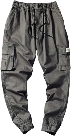 Astellarie Mens Casual Camo Joggers Slim Fit Multi-Pockets Cargo Pants with Drawstring