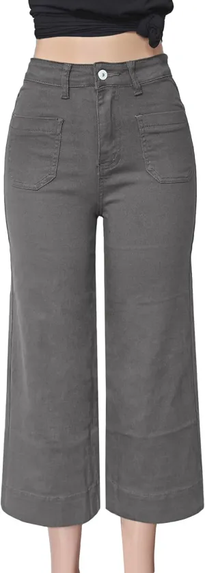 Atditama Wide Leg Jeans for Women Stretch High Waisted Straight Leg Denim Pants Boyfriend Mom Jeans