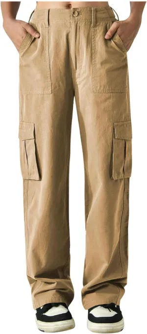 Baggy Cargo Pants Women High Waisted Wide Leg Hiking Pants Lightweight Y2k Boyfriend Jeans Loose Comfy Work Pants