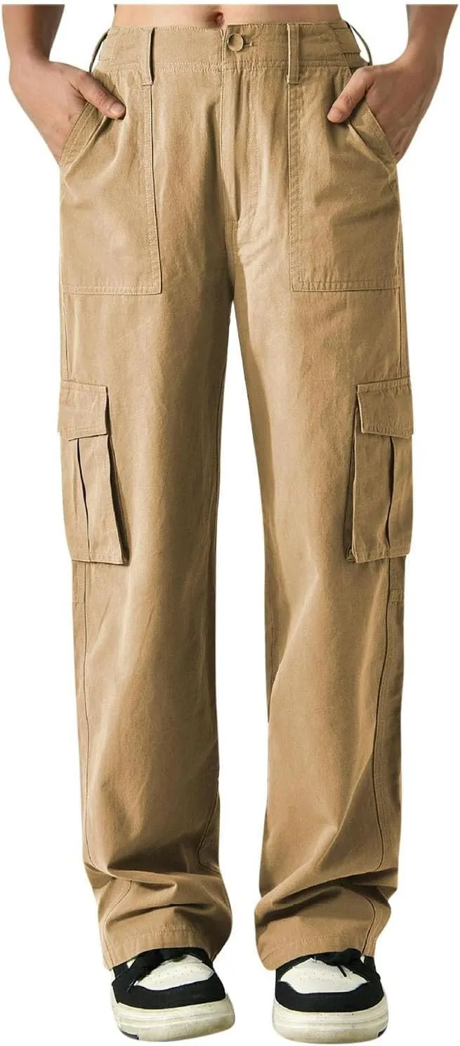 Baggy Cargo Pants Women High Waisted Wide Leg Hiking Pants Lightweight Y2k Boyfriend Jeans Loose Comfy Work Pants