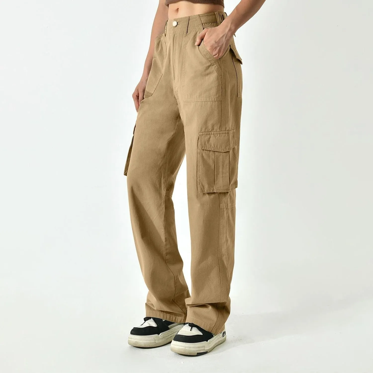 Baggy Cargo Pants Women High Waisted Wide Leg Hiking Pants Lightweight Y2k Boyfriend Jeans Loose Comfy Work Pants