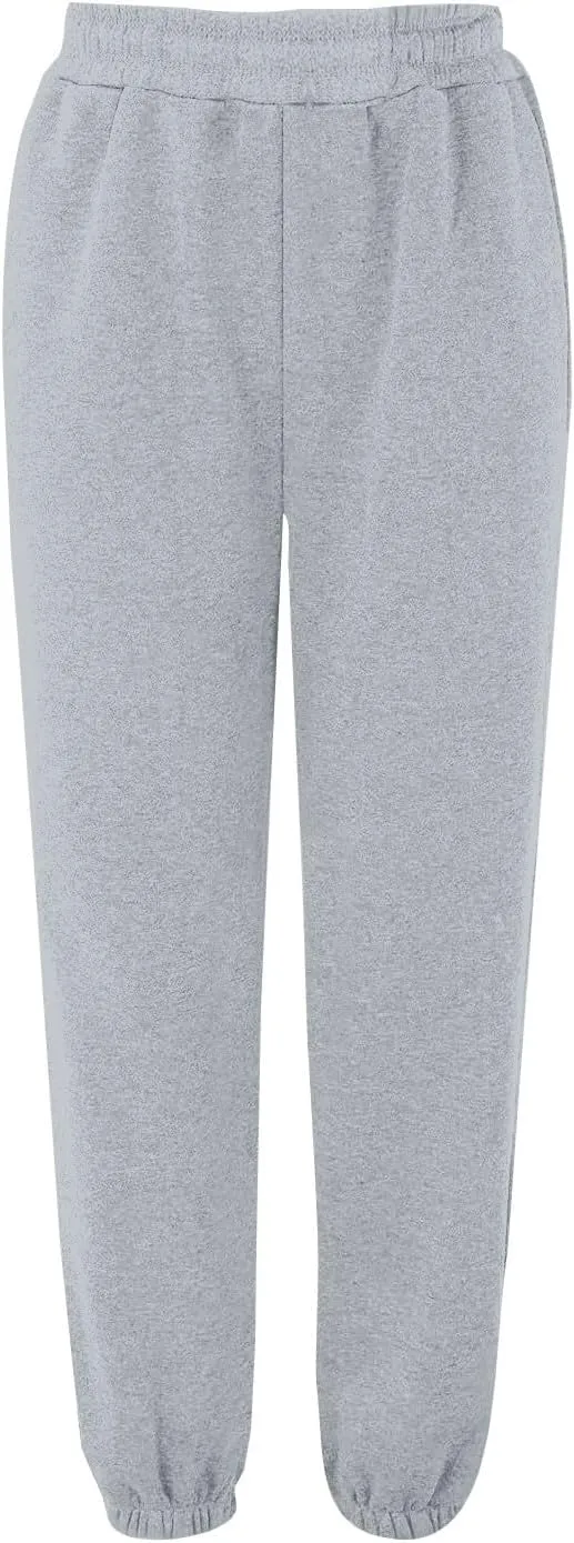 Baggy Womens Sweatpants Fleece Joggers High Waisted Lounge Workout Ankle Athletic Pull On Jogger Pants with Pockets