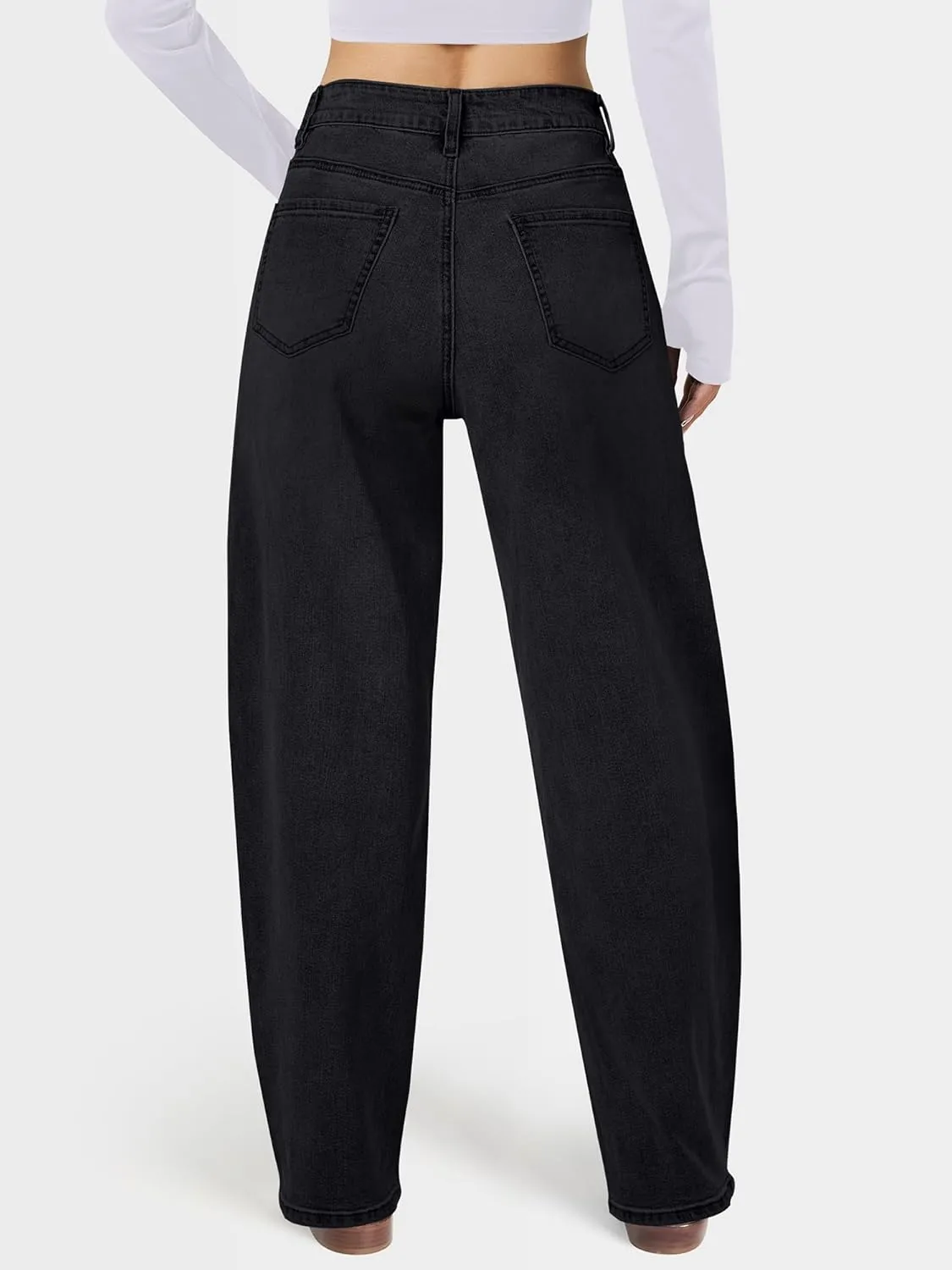 Barrel Jeans for Women, High Waisted Wide Straight Leg Boyfriend Microelastic Womens Mom Jeans