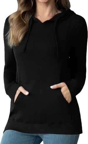 Bearsland Women's Maternity Sporty Hoodie Breastfeeding Shirt Nursing Sweatshirt with Pockets