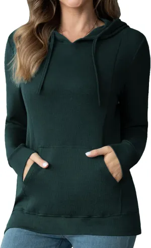 Bearsland Women's Maternity Sporty Hoodie Breastfeeding Shirt Nursing Sweatshirt with Pockets