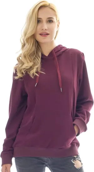 Bearsland Women's Maternity Sporty Hoodie Breastfeeding Shirt Nursing Sweatshirt with Pockets