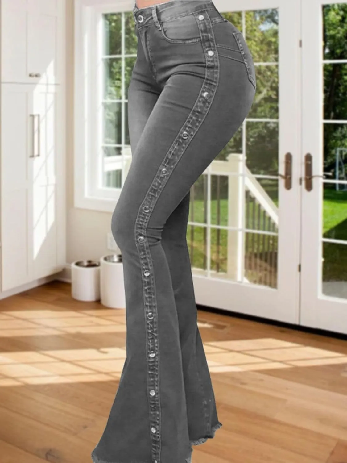 Bell Bottom Jeans for Women High Waisted Stretch Flared Jeans Flare Boyfriend Jeans Denim Flare Pants with Pockets