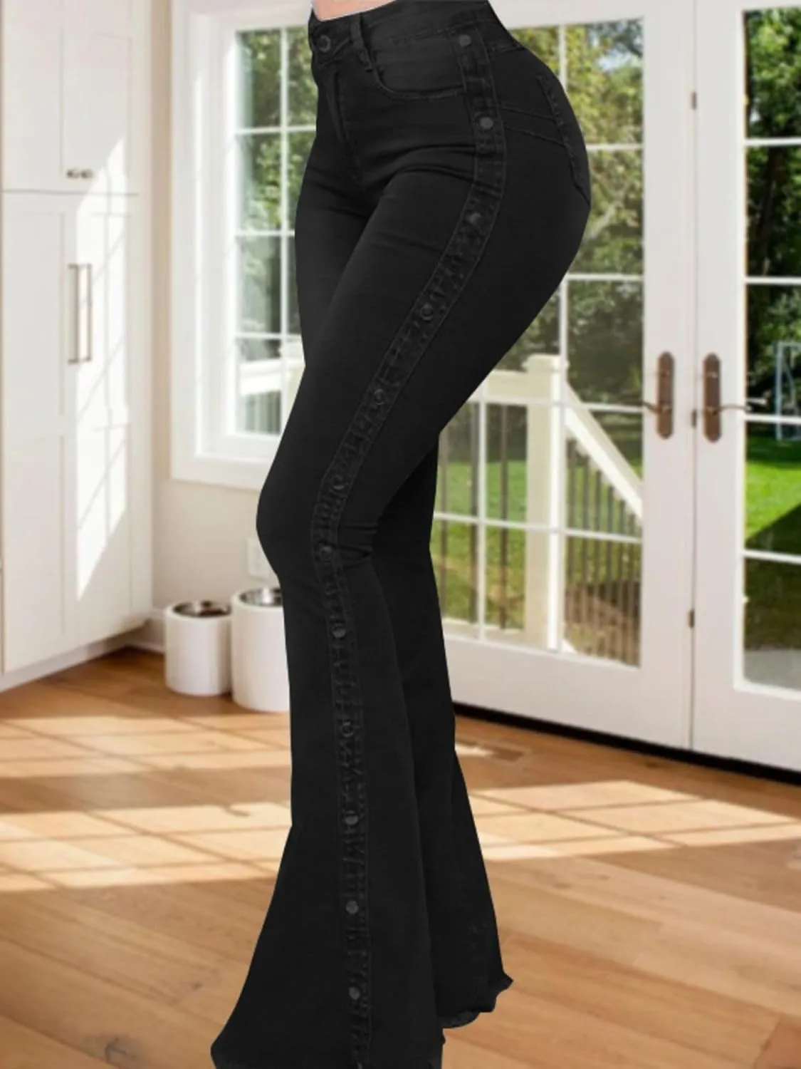 Bell Bottom Jeans for Women High Waisted Stretch Flared Jeans Flare Boyfriend Jeans Denim Flare Pants with Pockets