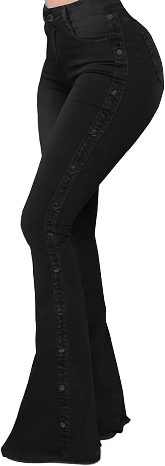 Bell Bottom Jeans for Women High Waisted Stretch Flared Jeans Flare Boyfriend Jeans Denim Flare Pants with Pockets