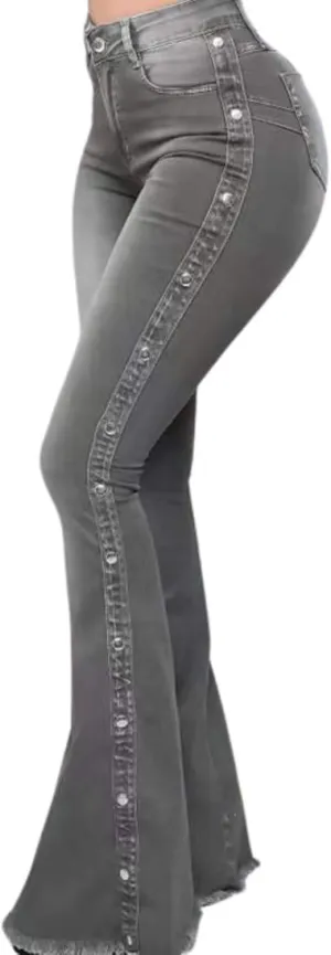 Bell Bottom Jeans for Women High Waisted Stretch Flared Jeans Flare Boyfriend Jeans Denim Flare Pants with Pockets