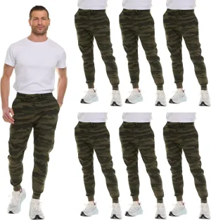 BILLIONHATS 6 Pack of Wholesale Mens Jogger Sweatpants, Homeless Shelter Donation Case, Comfy Bulk Joggers for Men