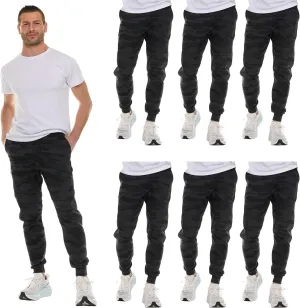 BILLIONHATS 6 Pack of Wholesale Mens Jogger Sweatpants, Homeless Shelter Donation Case, Comfy Bulk Joggers for Men