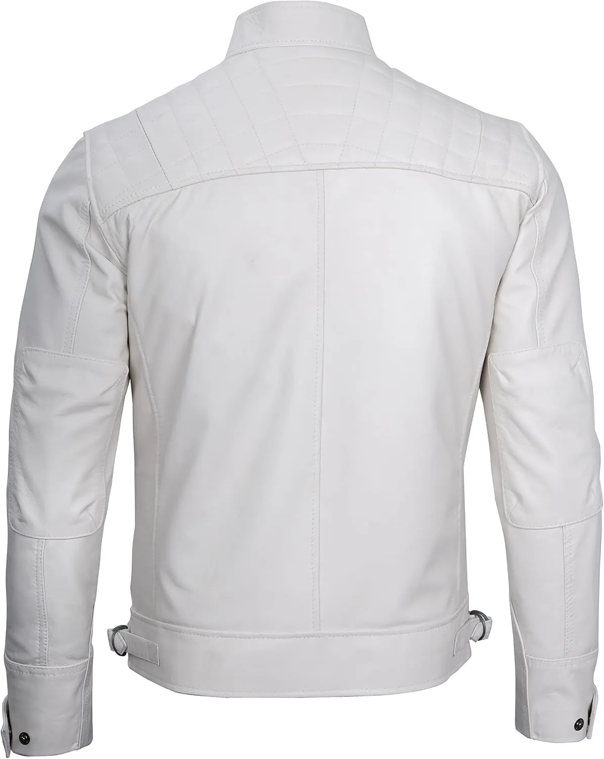 Blingsoul Leather Jacket Men - Quilted Cafe Racer Leather Jackets For Men