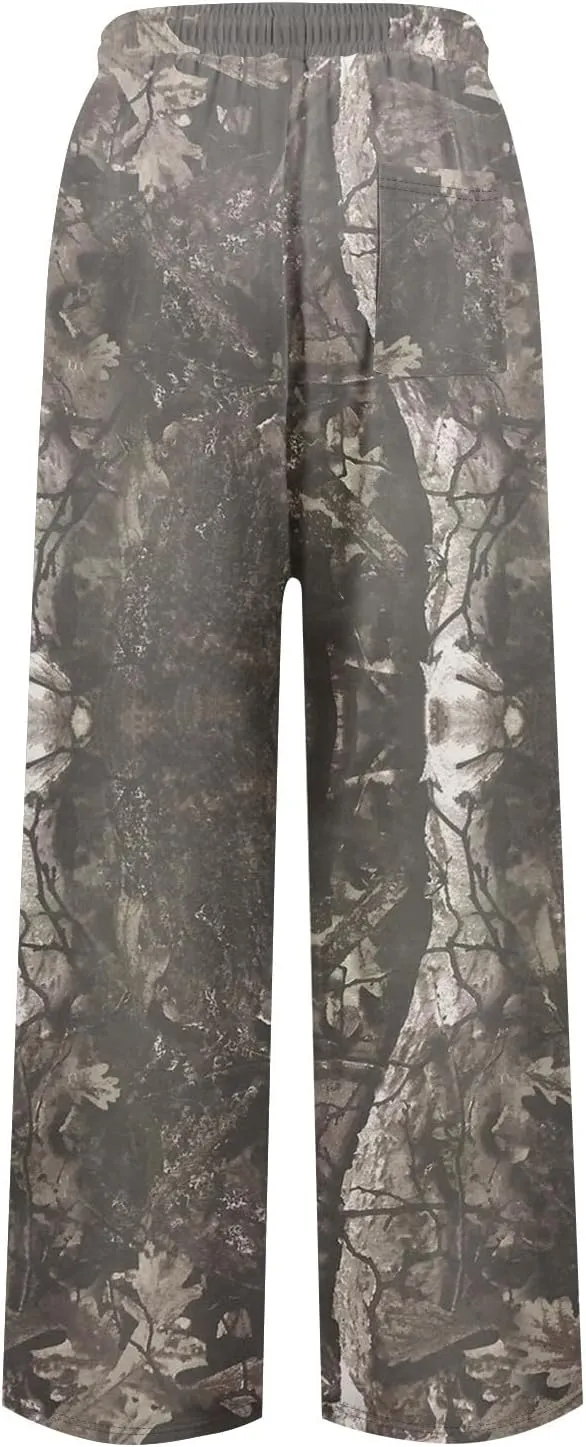 Camo Pants Womens Elastic Waisted Joggers Sweatpant Wide Leg Casual Baggy Sweatpants Camouflage Pant for Women