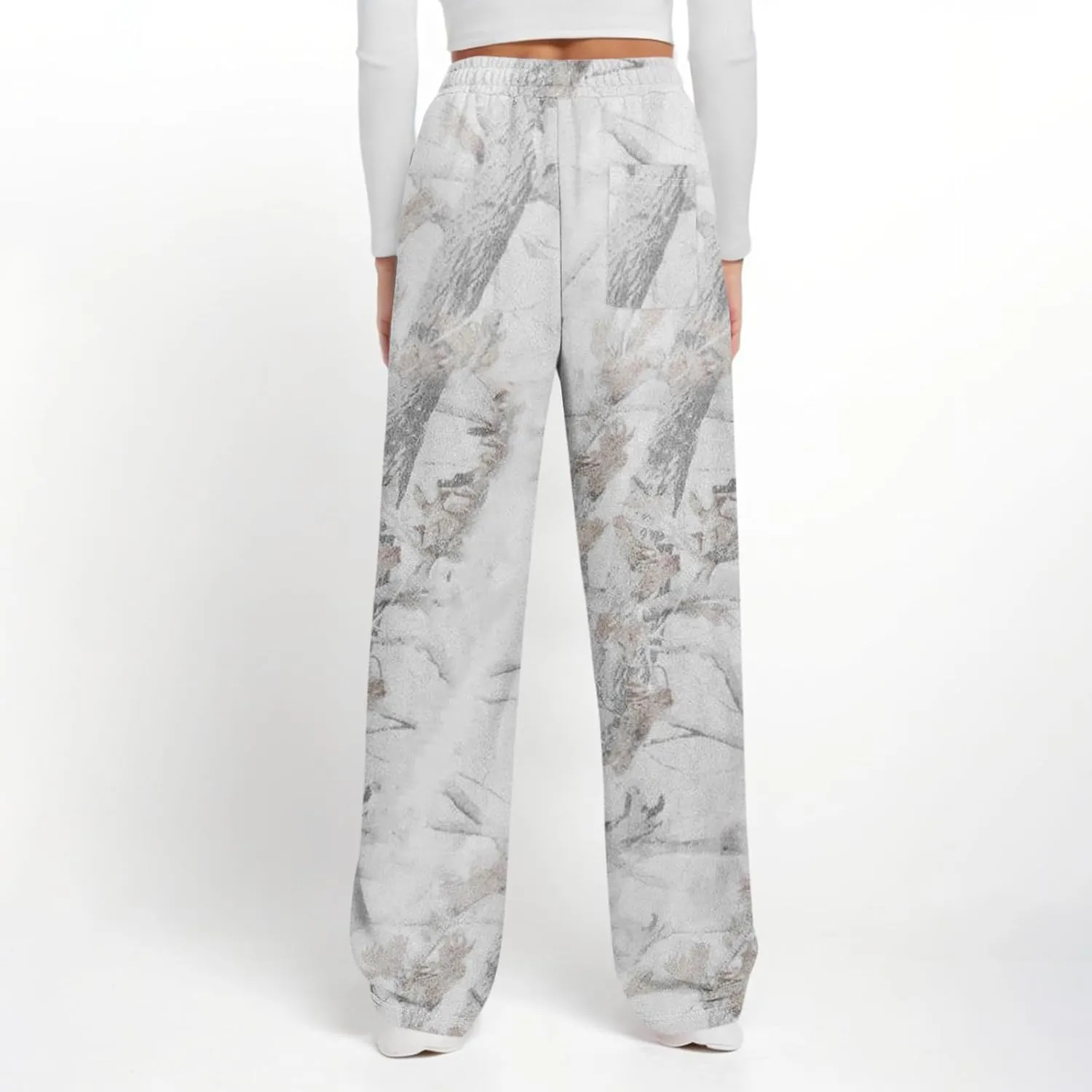 Camo Pants Womens Elastic Waisted Joggers Sweatpant Wide Leg Casual Baggy Sweatpants Camouflage Pant for Women