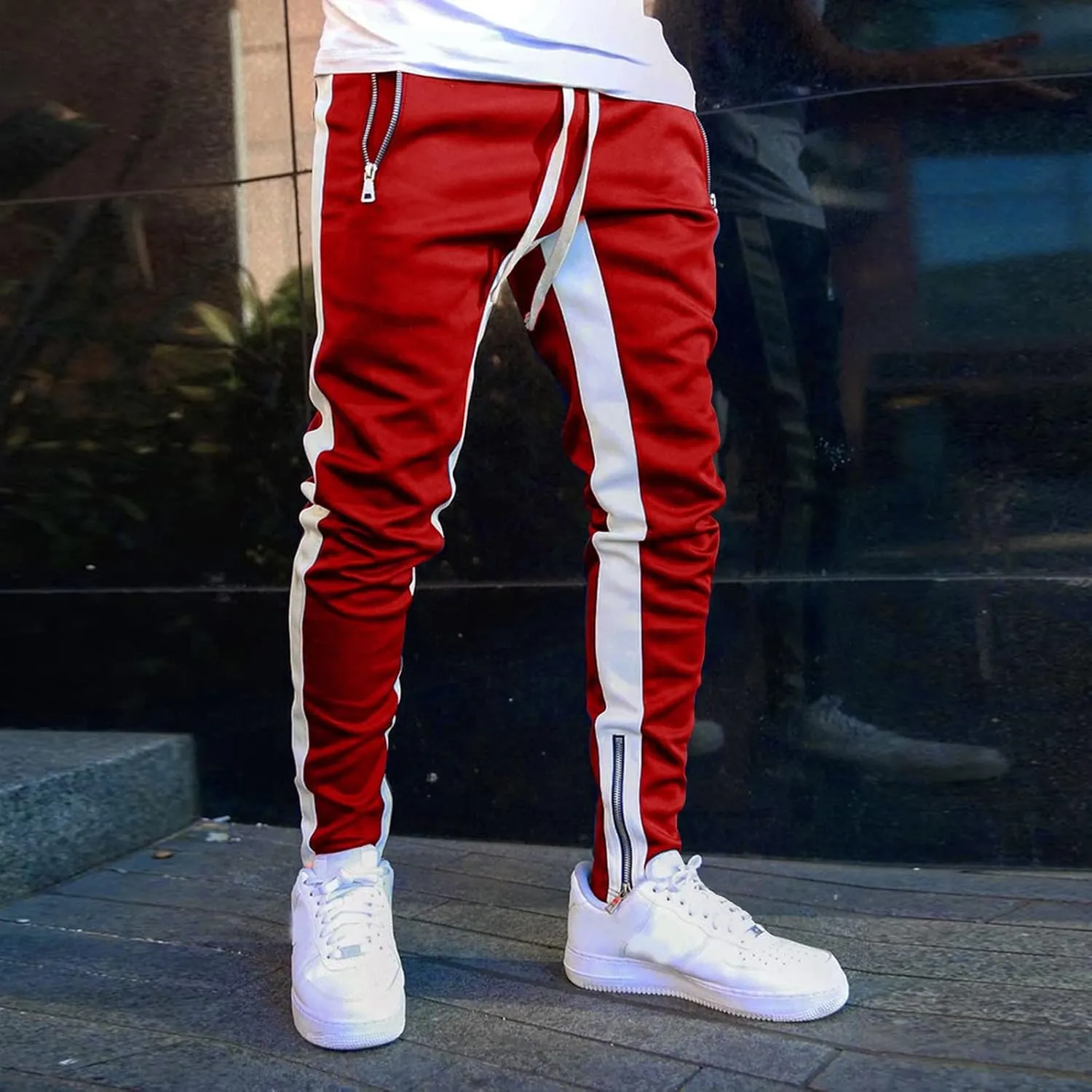 Cargo Pants for Men Big and Tall for Jogging Workout Gym Running Training Mens Open Bottom Sweatpants Workout Lounge