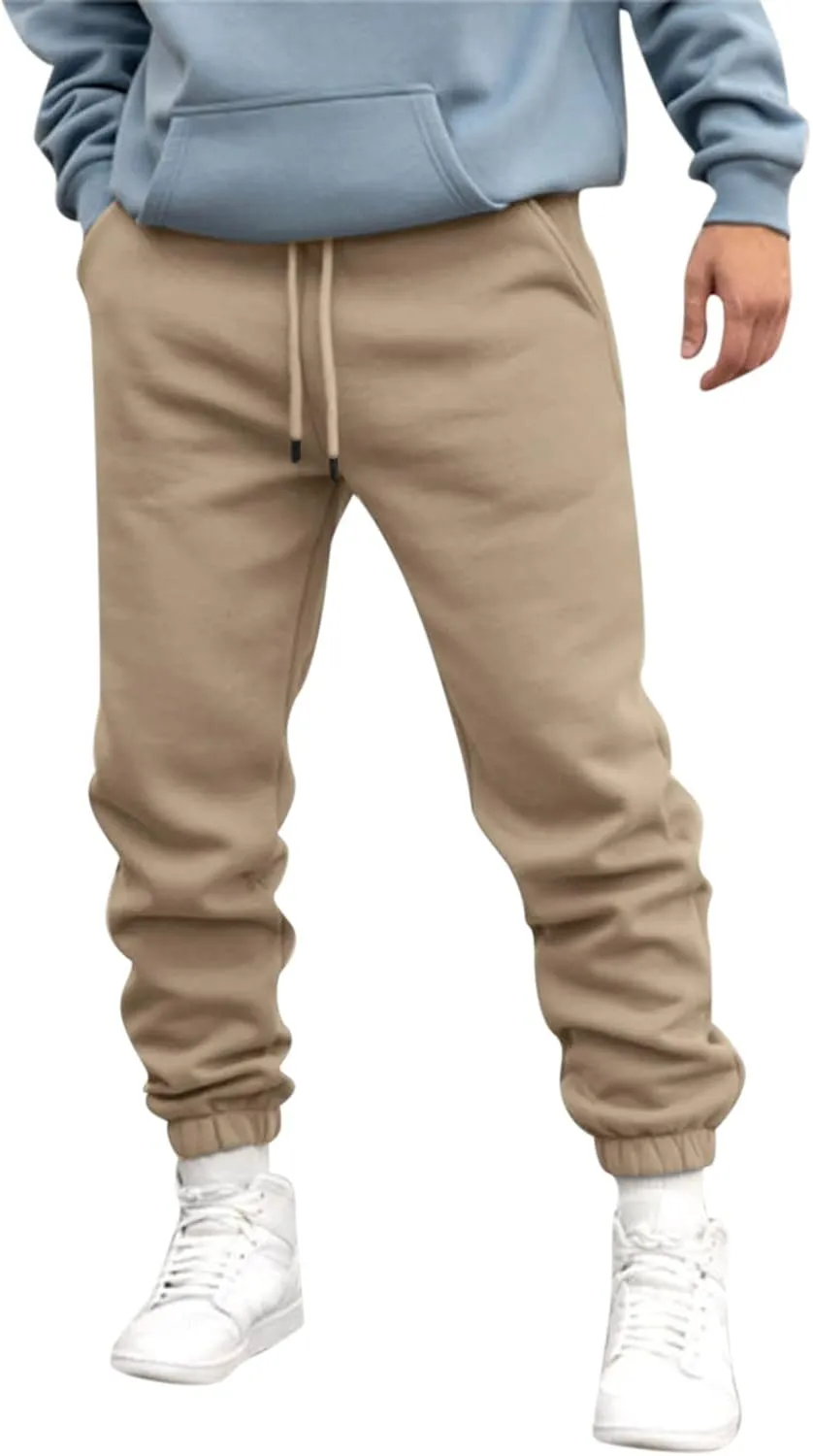 Cargo Pants for Men Relaxed Fit Army Cargo Pants Sports Mens Premium Slim Fleece Pants Zipper Pockets Athletic Jogger