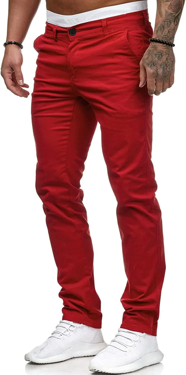 Cargo Pants for Men Relaxed Fit Casual Joggers Pants Cotton Drawstring Chino Workout Sweatpants Casual Long Trousers