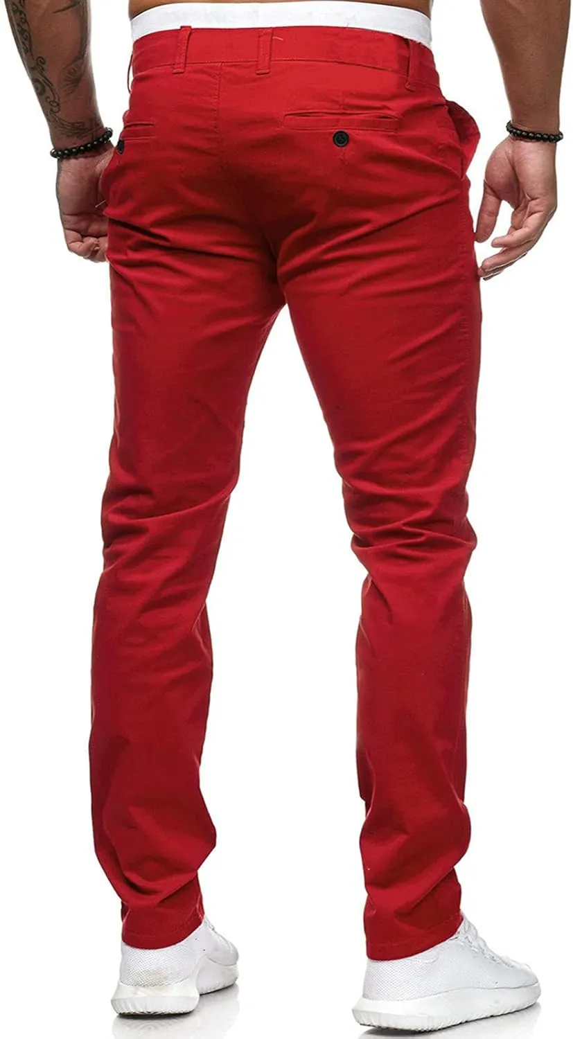 Cargo Pants for Men Relaxed Fit Casual Joggers Pants Cotton Drawstring Chino Workout Sweatpants Casual Long Trousers