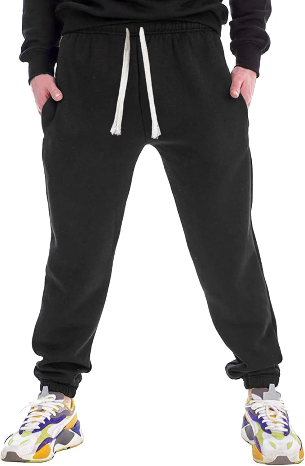 Cargo Pants for Men Relaxed Fit Sports Mens Premium Slim Fleece Pants Zipper Pockets Athletic Jogger Fitness Workout