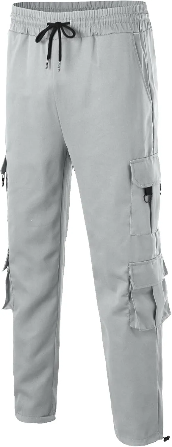 Cargo Pants for Men Relaxed Fit with Zipper Pockets Men's Cargo Fleece Jogger Sweatpant Mens Cargo Work Pants Relaxed