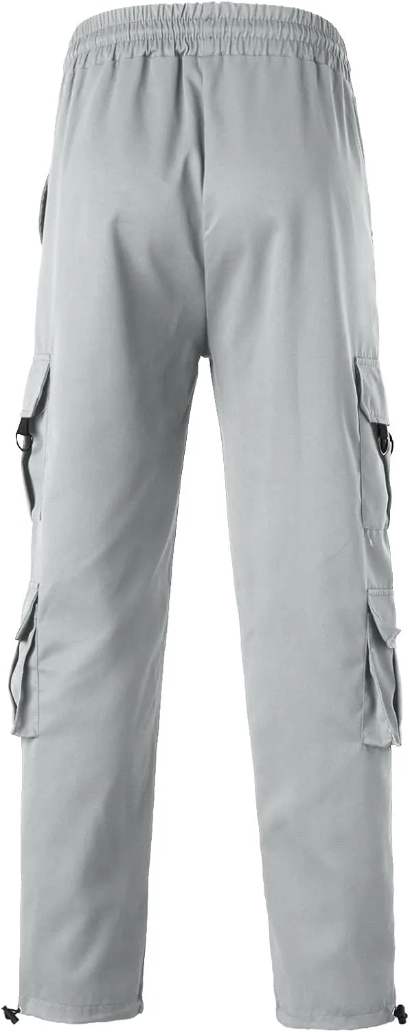 Cargo Pants for Men Relaxed Fit with Zipper Pockets Men's Cargo Fleece Jogger Sweatpant Mens Cargo Work Pants Relaxed