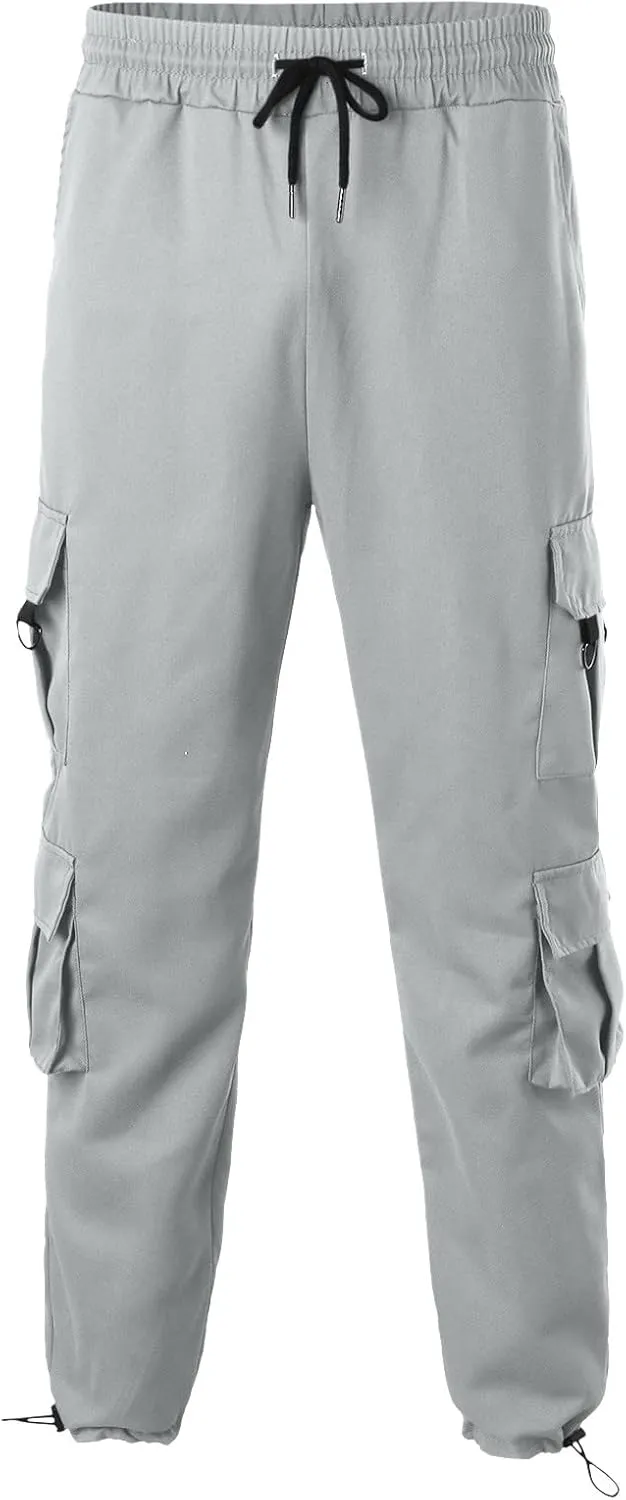 Cargo Pants for Men Relaxed Fit with Zipper Pockets Men's Cargo Fleece Jogger Sweatpant Mens Cargo Work Pants Relaxed