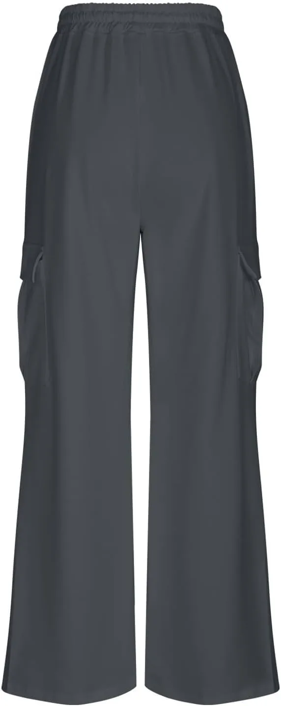 Cargo Sweatpants for Women Baggy Athletic Fleece Lined Joggers with Pockets Workout Wide Leg High Waisted Trousers