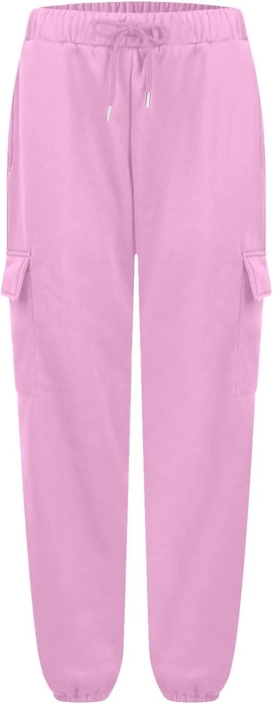 Cargo Sweatpants for Women High Waisted Drawstring Joggers Lounge Workout Loose fit Pants with Pockets