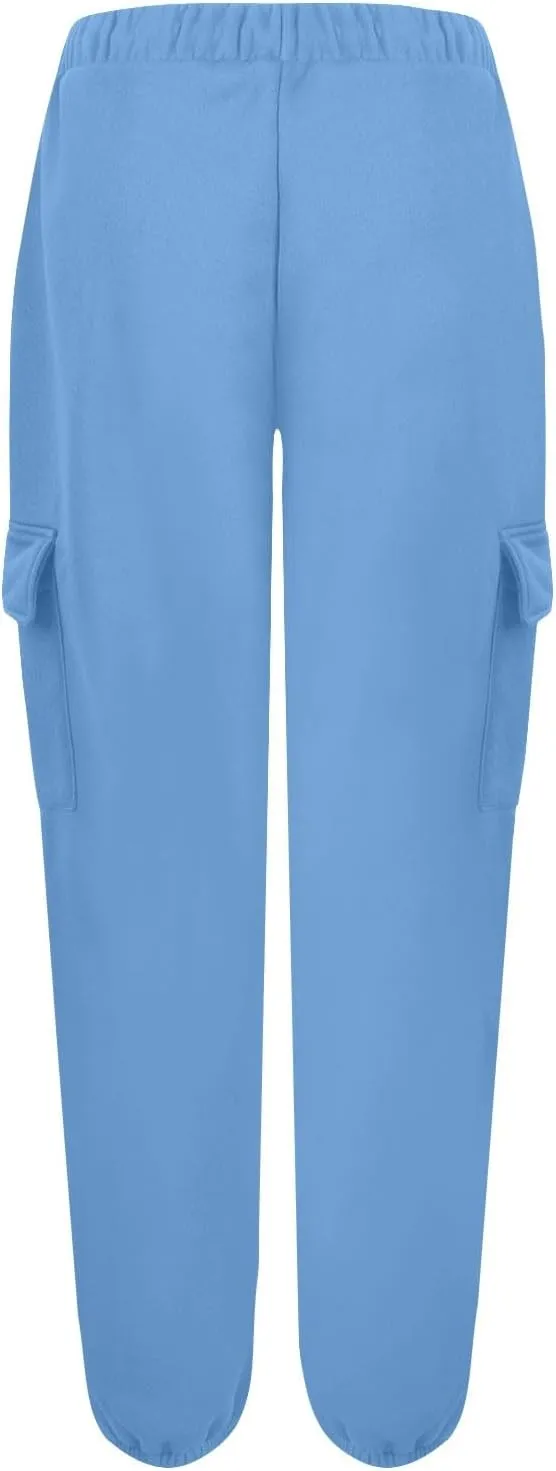 Cargo Sweatpants for Women High Waisted Drawstring Joggers Lounge Workout Loose fit Pants with Pockets