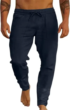 Cargo Trousers for Men Gym Running Workout Pants Athletic Drawstring Joggers Sweatpants Trousers Men's Heavyweight