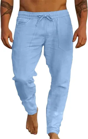 Cargo Trousers for Men Gym Running Workout Pants Athletic Drawstring Joggers Sweatpants Trousers Men's Heavyweight