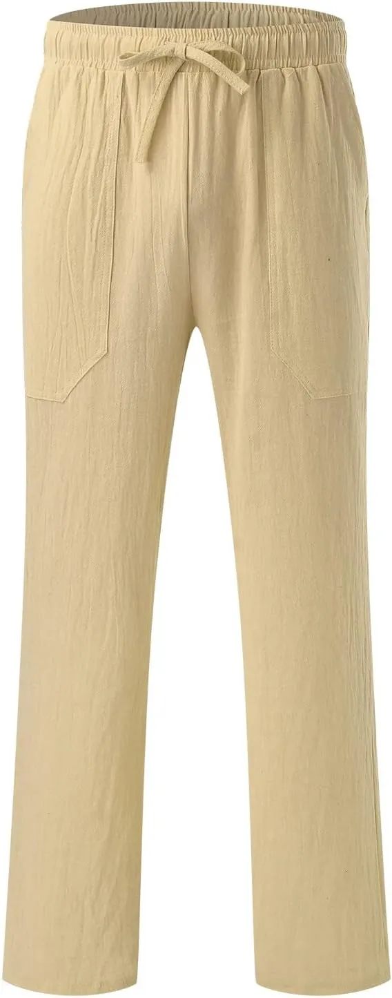 Cargo Trousers for Men Gym Running Workout Pants Athletic Drawstring Joggers Sweatpants Trousers Men's Heavyweight