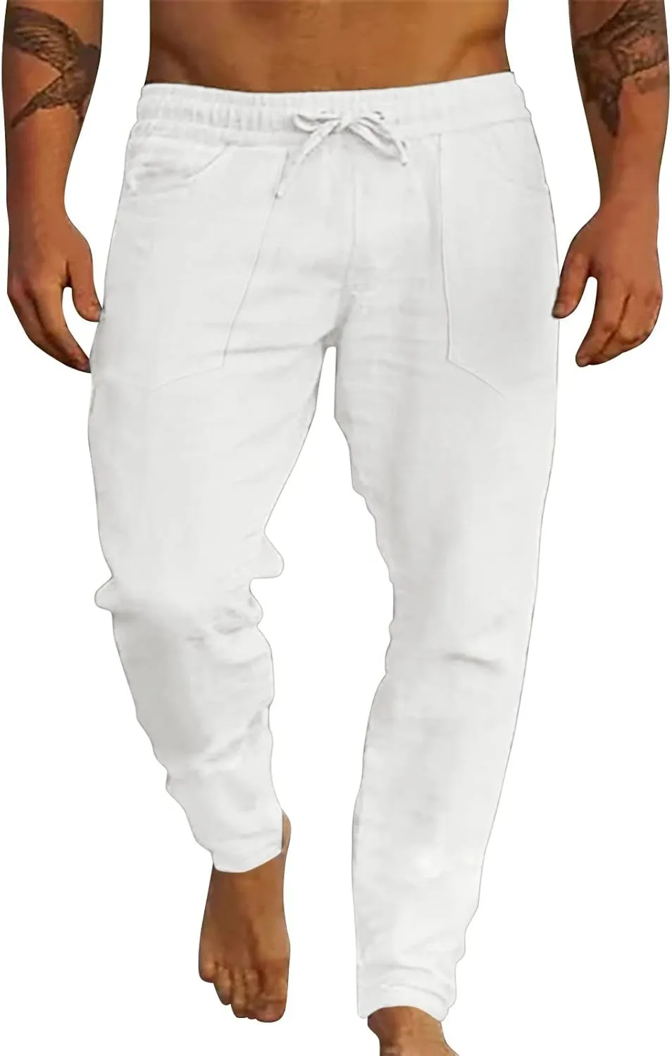 Cargo Trousers for Men Gym Running Workout Pants Athletic Drawstring Joggers Sweatpants Trousers Men's Heavyweight