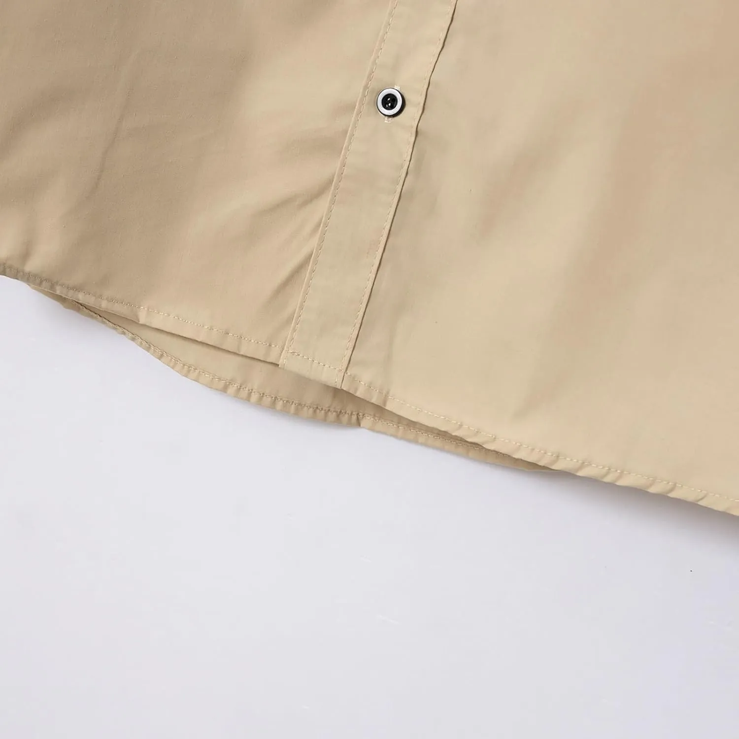 Casual Long Sleeve Stretch Dress Shirt for Men Wrinkle-Free Regular Fit Button Down Shirts Contrast Inner Collar Business Top