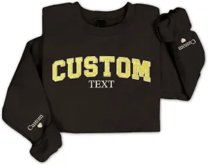 Custom Embroidered Glitter Sweatshirt Hoodie For Women, Personalized Design Your Own, Add Custom Text On Sleeve, Christmas Mom Style 2