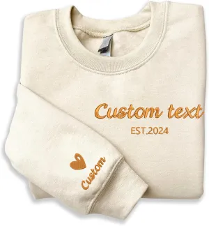 Custom Embroidered Sweatshirts Design Your Own, Personalized Crewneck Sweatshirt For Women, Add Your Own Custom Text, Personalized Crewneck Sweatshirt, Gifts Perfect for Christmas