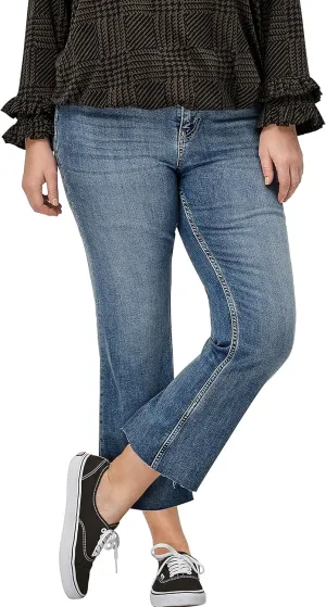 ellos Women's Plus Size Crop Bootcut Jeans