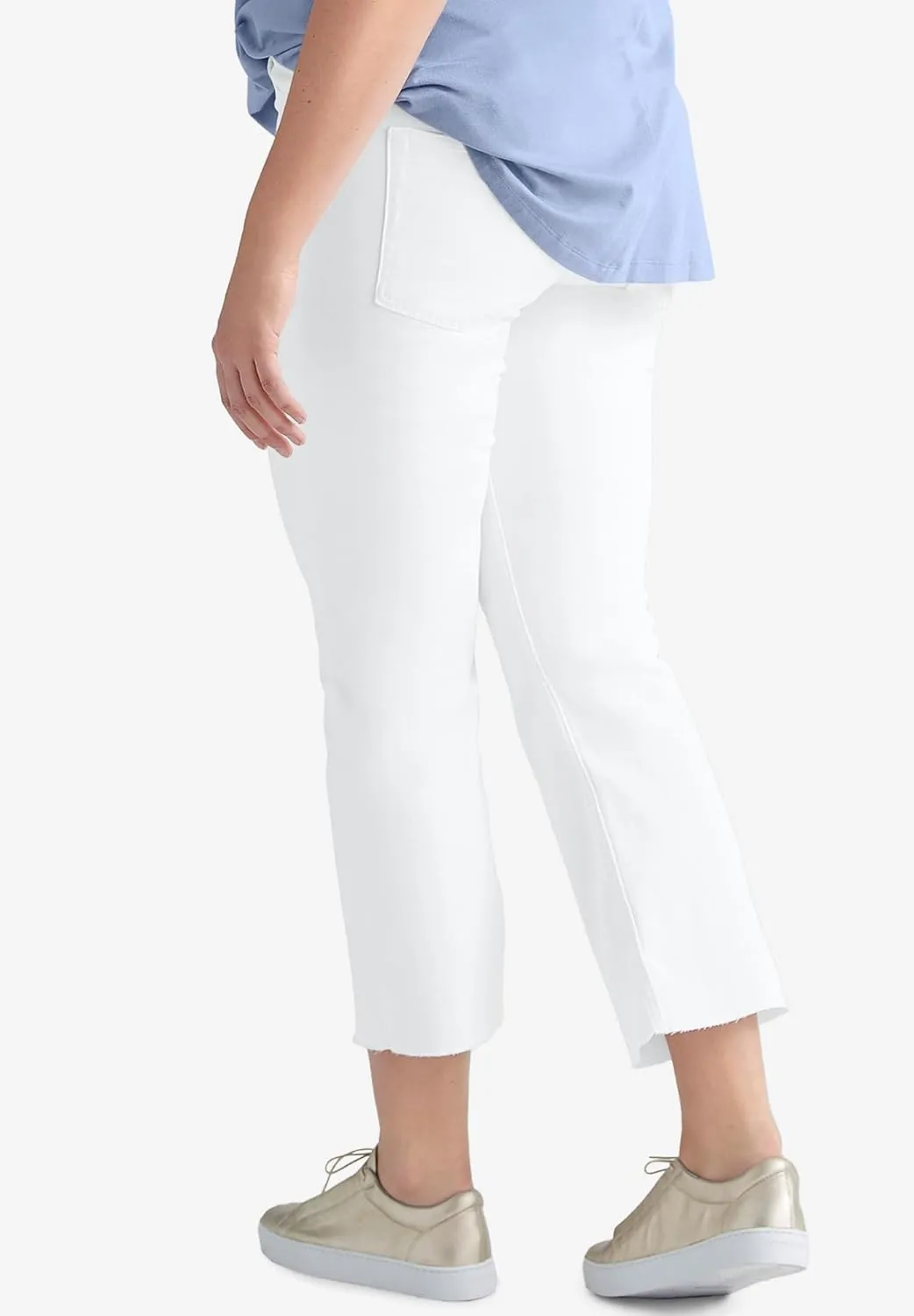 ellos Women's Plus Size Crop Bootcut Jeans