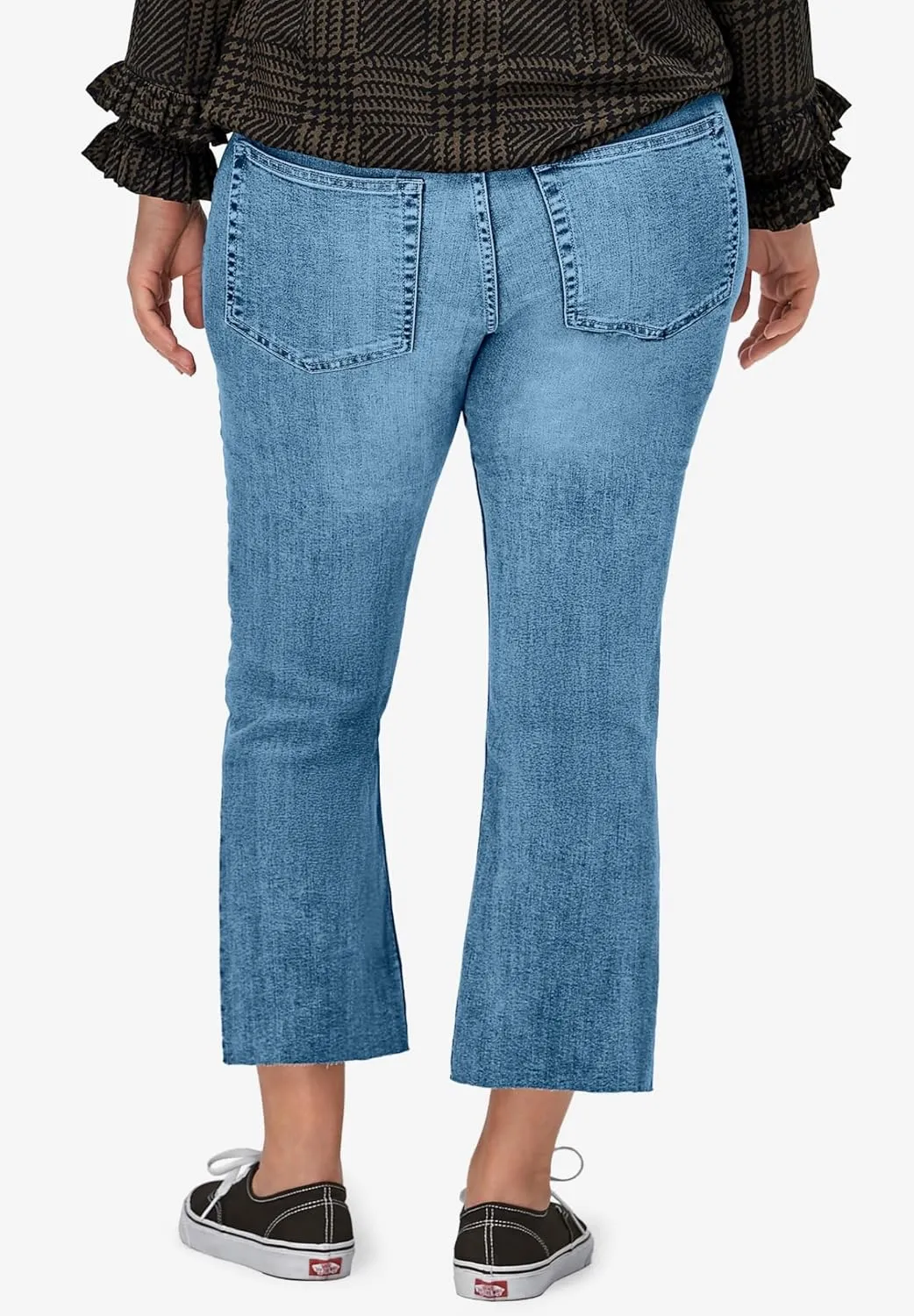 ellos Women's Plus Size Crop Bootcut Jeans