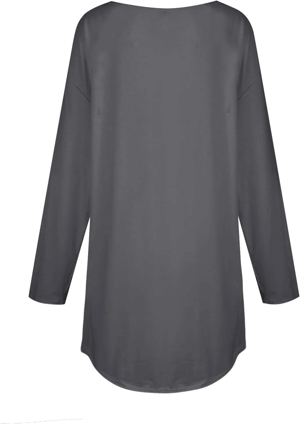 Fall Outfits for Women Solid Long Sleeve Outfits Round Neck Hide Belly Pullover Tops Casual Loose T Shirt