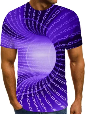 Fashion 3D Print T-Shirts for Men Cool Design Graphics Pattern Crewneck Short Sleeve Tees Optical Illusion Hip Hop Streetwear